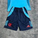 Kit Infantil Flamengo Treino 25/26 Azul Claro - Adidas Infantil