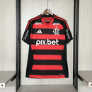 Camisa Flamengo Home + Patrocínios 25/26 - Adidas Torcedor Masculina