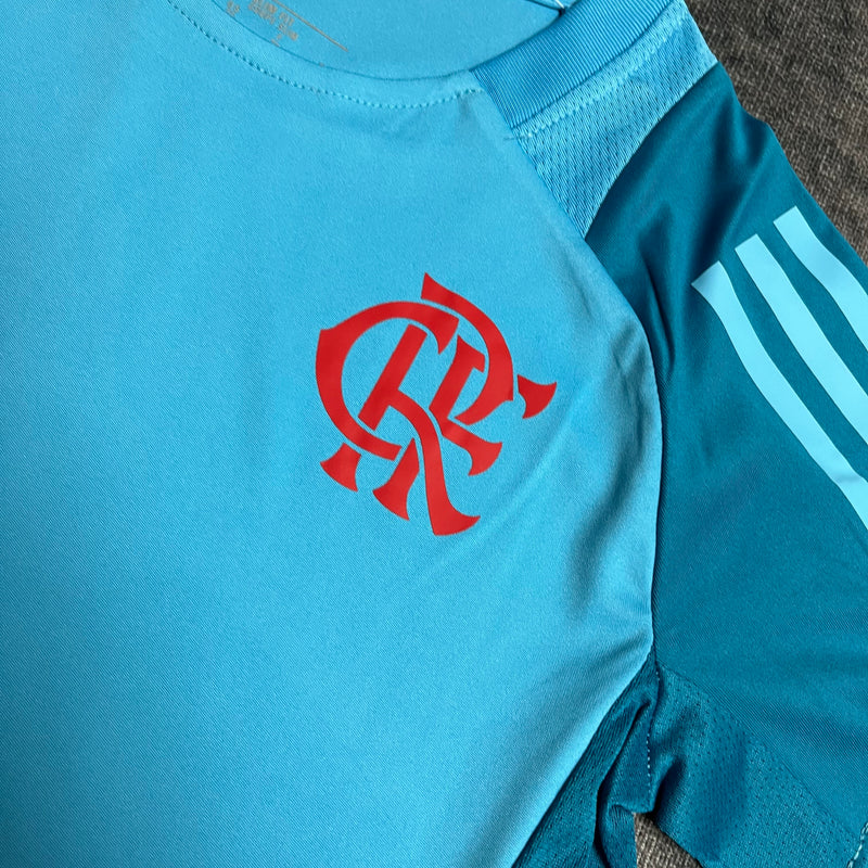Kit Infantil Flamengo Treino 25/26 Azul Claro - Adidas Infantil
