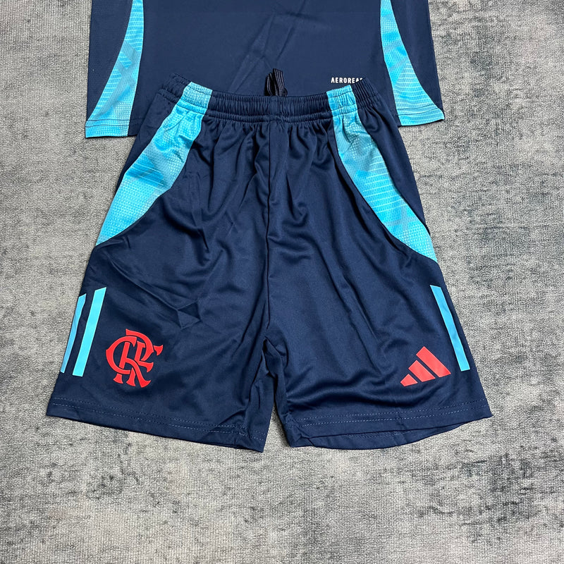 Kit Infantil Flamengo Treino 25/26 Azul Escuro - Adidas Infantil