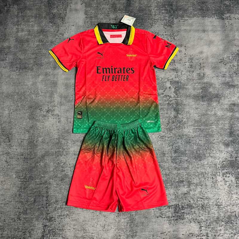 Kit Infantil Milan Off-White Vermelha 25/26 DIAVOLI - Puma Infantil