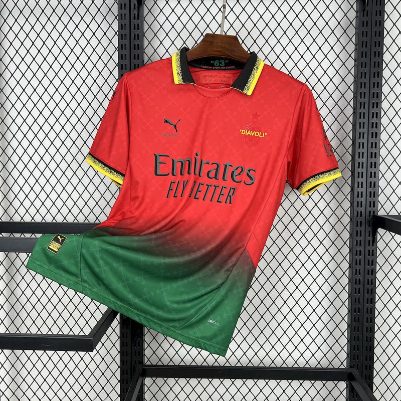 Camisa Milan Off-White Vermelha 25/26 "DIAVOLI" - Puma Torcedor Masculina