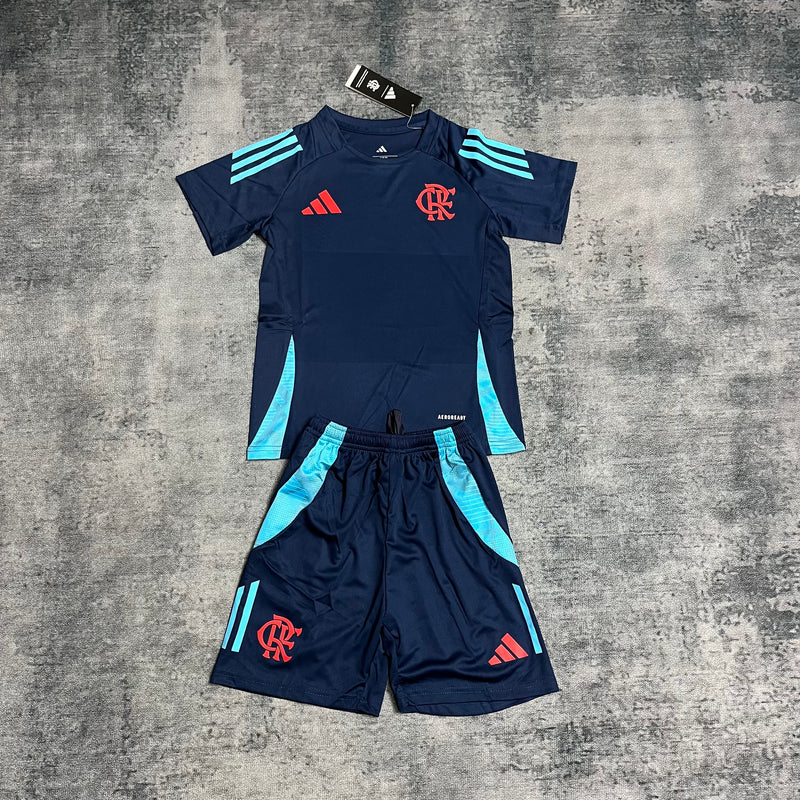 Kit Infantil Flamengo Treino 25/26 Azul Escuro - Adidas Infantil