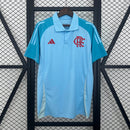 Camisa Polo Flamengo Treino 25/26 Azul Claro - Adidas Torcedor Masculina