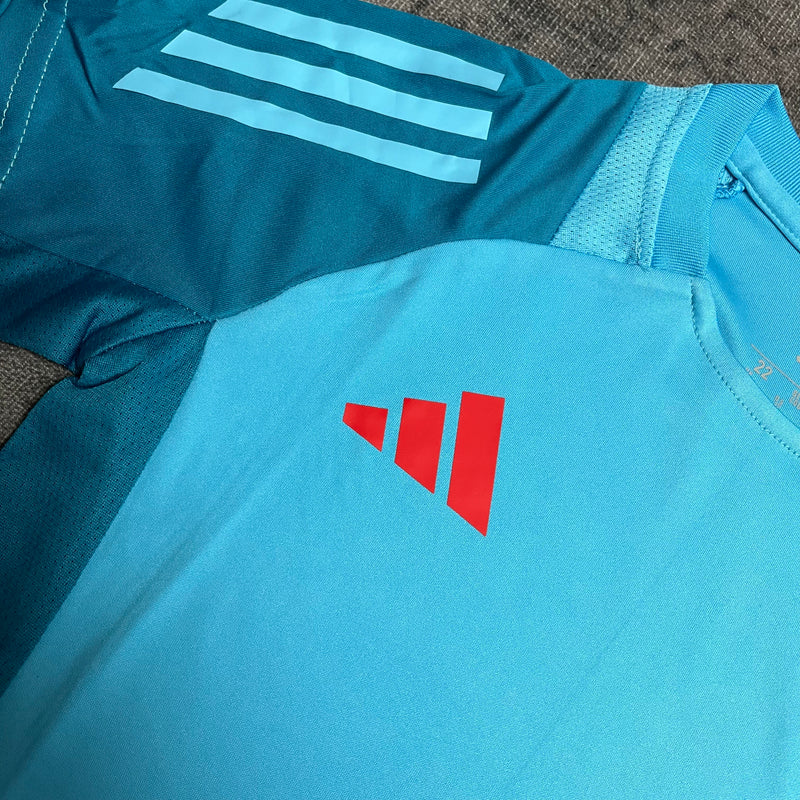 Kit Infantil Flamengo Treino 25/26 Azul Claro - Adidas Infantil