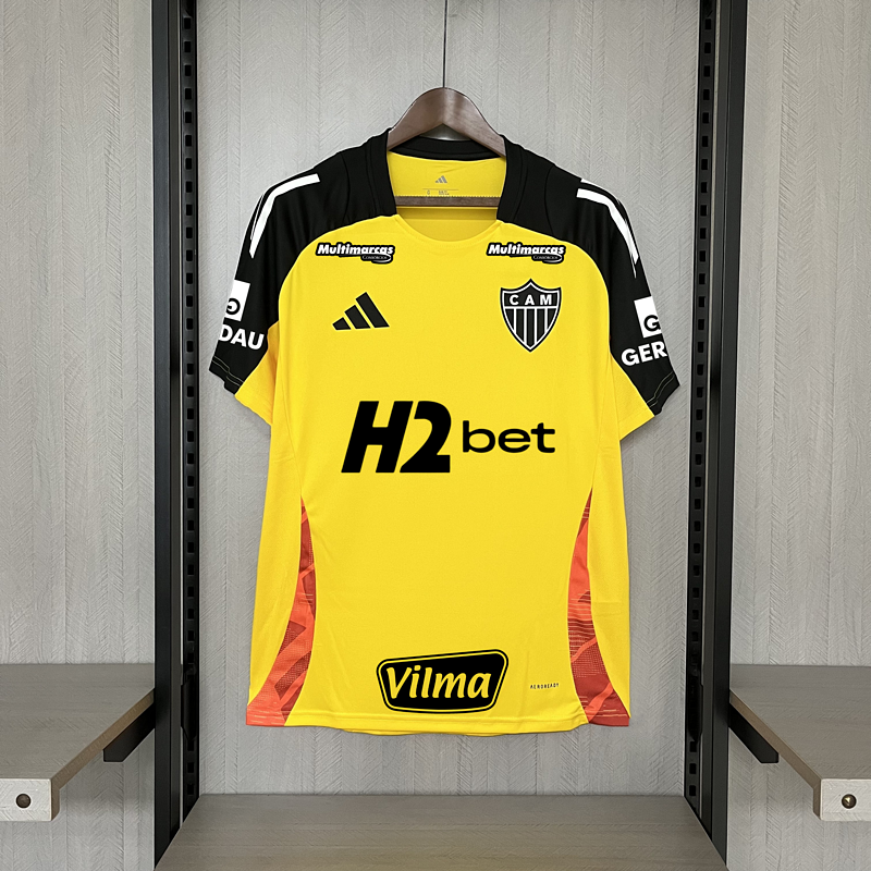 Camisa Atlético Mineiro Treino Amarela + Patrocínios 25/26 - Adidas Torcedor Masculina