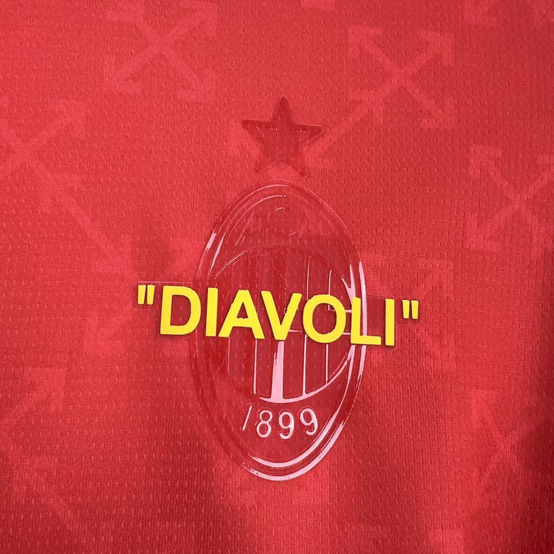 Camisa Milan Off-White Vermelha 25/26 "DIAVOLI" - Puma Torcedor Masculina