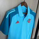 Camisa Polo Flamengo Treino 25/26 Azul Claro - Adidas Torcedor Masculina