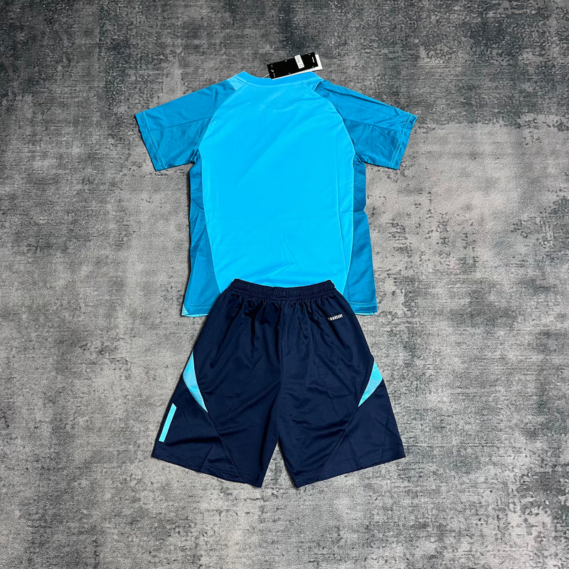 Kit Infantil Flamengo Treino 25/26 Azul Claro - Adidas Infantil