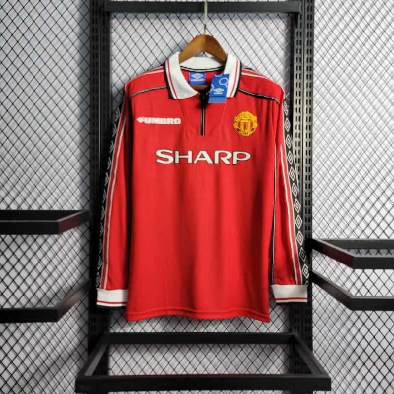 Camisa Manchester United Titular 98/99 - Versão Retro Manga Longa