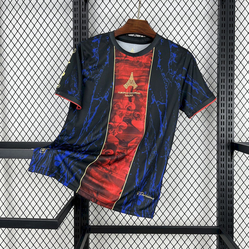 Camisa PSG Edição Especial 25/26 "Campeões da Europa" - "Red and blue" - Torcedor Masculina