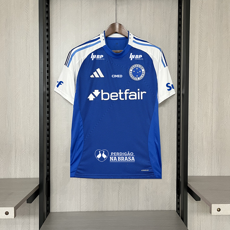 Camisa Cruzeiro Home + Patrocínio 25/26 - Adidas Torcedor Masculina