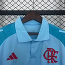 Camisa Polo Flamengo Treino 25/26 Azul Claro - Adidas Torcedor Masculina