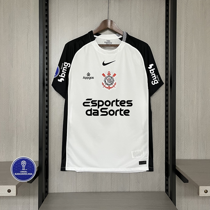 Camisa Corinthians Home + Patrocínios 25/26 - Nike Torcedor Masculina