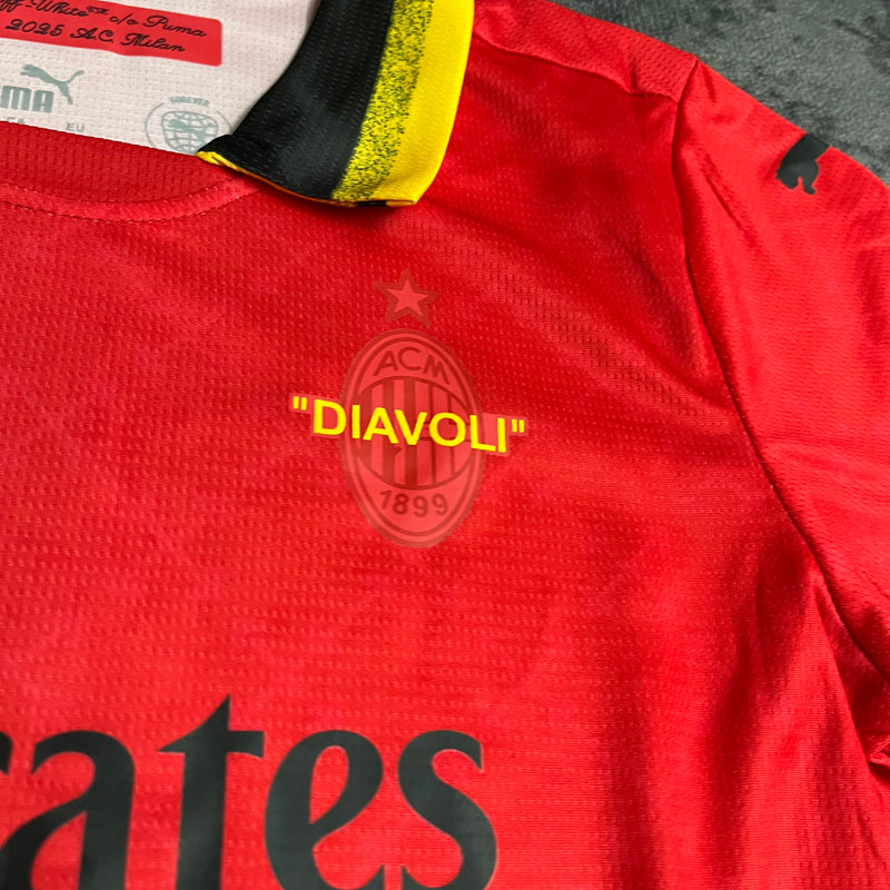 Kit Infantil Milan Off-White Vermelha 25/26 DIAVOLI - Puma Infantil
