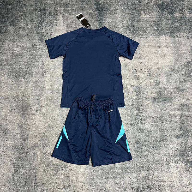 Kit Infantil Flamengo Treino 25/26 Azul Escuro - Adidas Infantil
